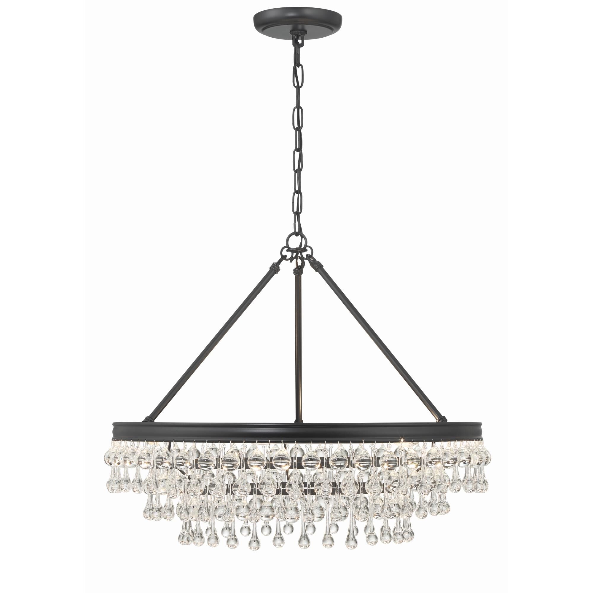 Calypso 25 Inch 6-Light Polished Chrome Crystal Chandelier