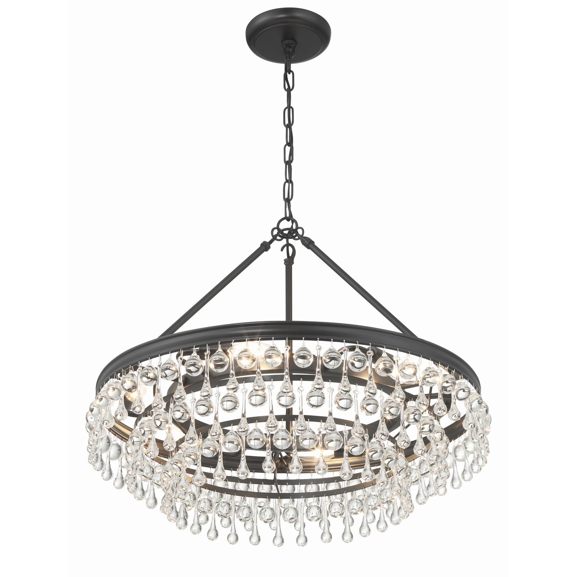Calypso 25 Inch 6-Light Polished Chrome Crystal Chandelier