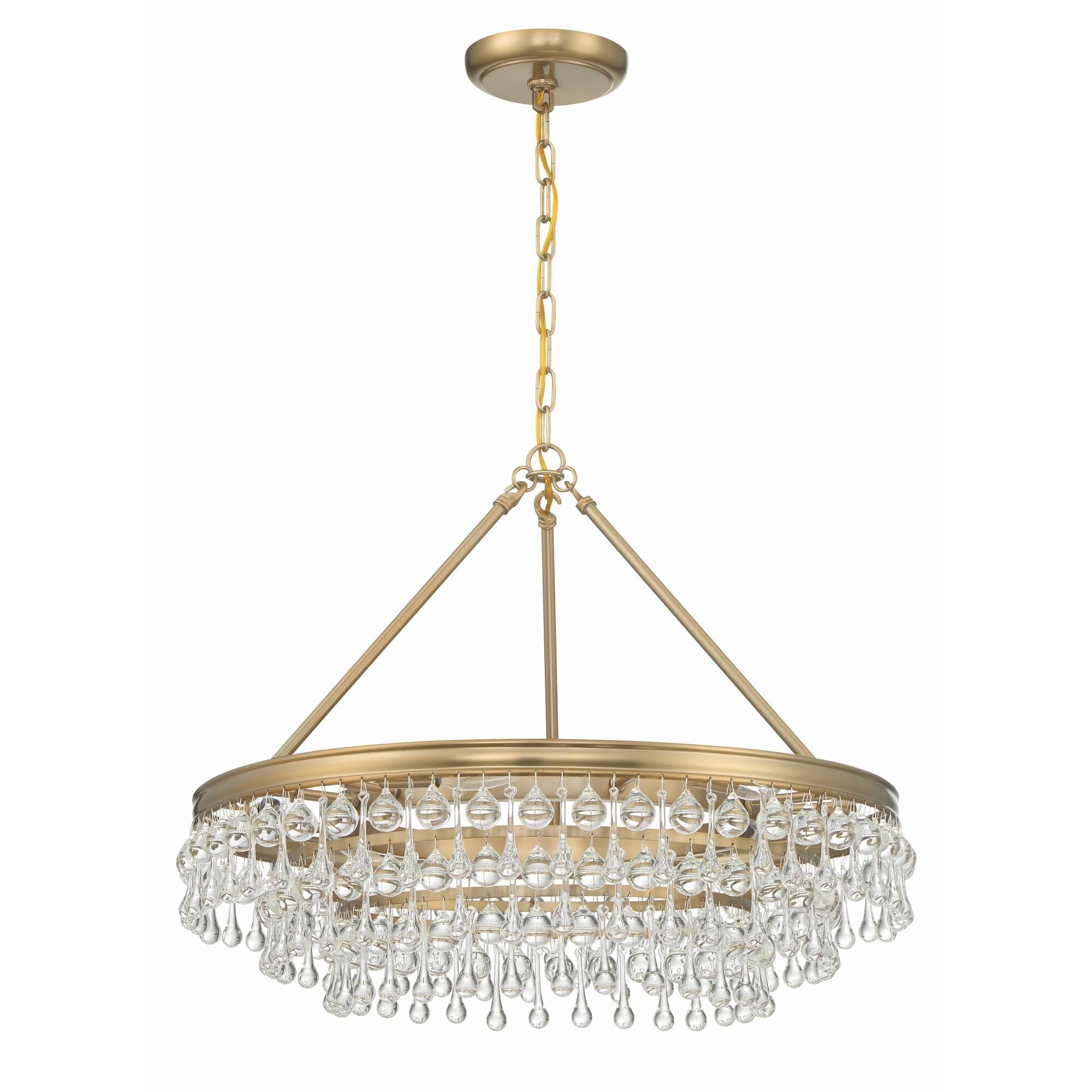 Calypso 25 Inch 6-Light Polished Chrome Crystal Chandelier