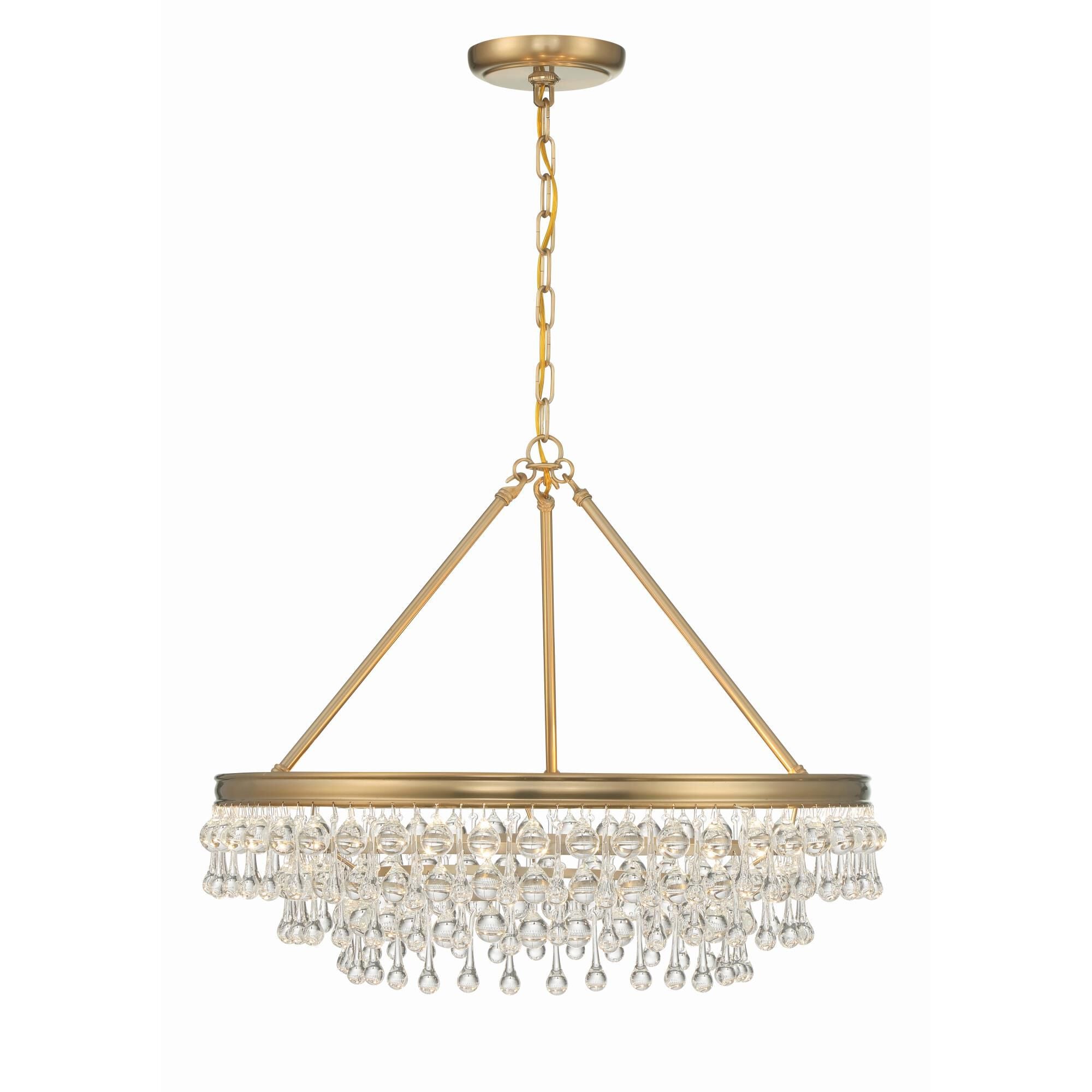 Calypso 25 Inch 6-Light Polished Chrome Crystal Chandelier