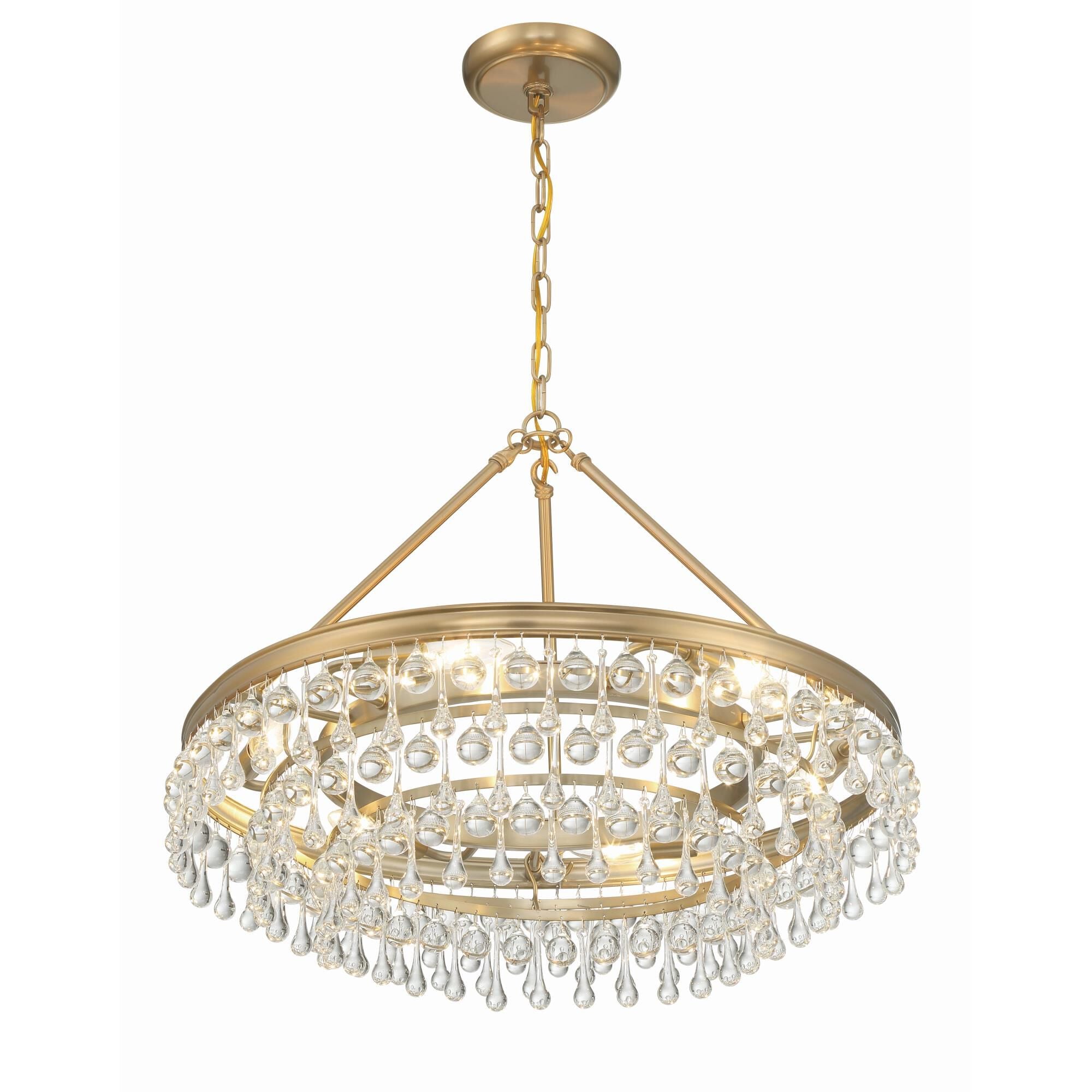 Calypso 25 Inch 6-Light Polished Chrome Crystal Chandelier