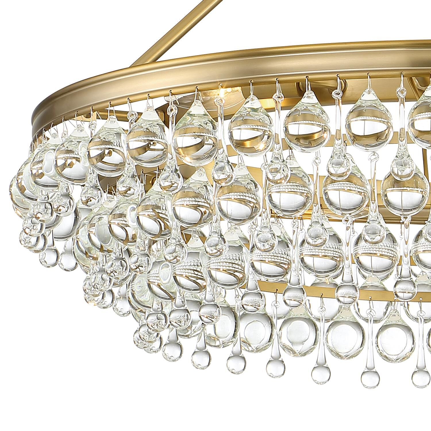 Calypso 30 Inch 6 Light Chrome Chandelier with Glass Crystals