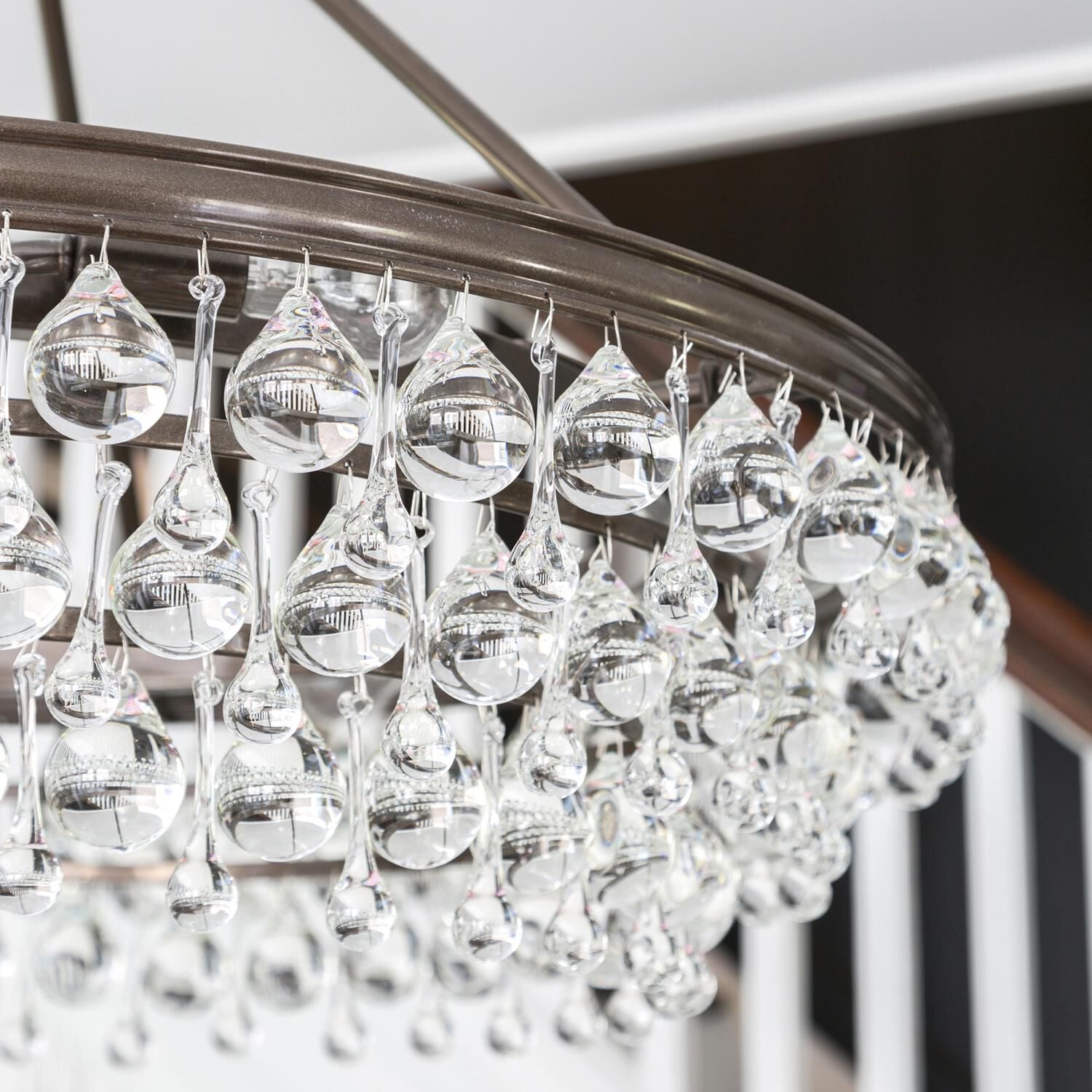 Calypso 30 Inch 6 Light Chrome Chandelier with Glass Crystals