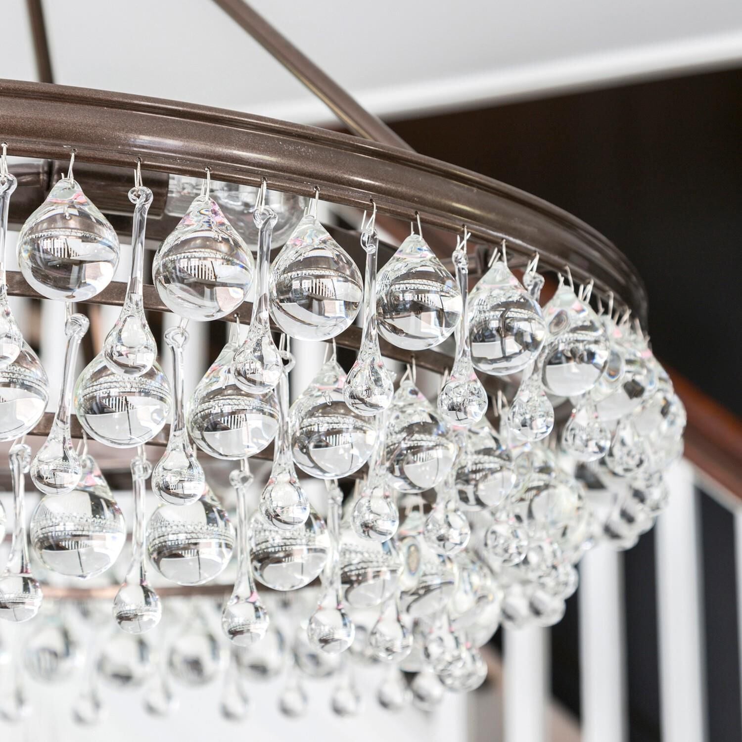 Calypso 30 Inch 6 Light Chrome Chandelier with Glass Crystals