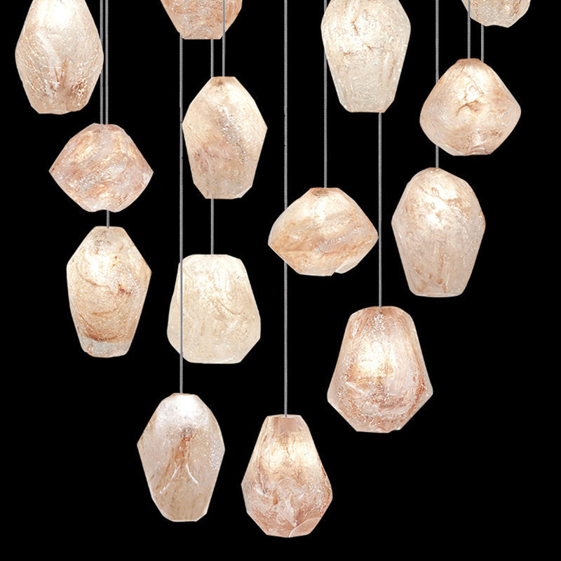 Nature-inspired round chandelier