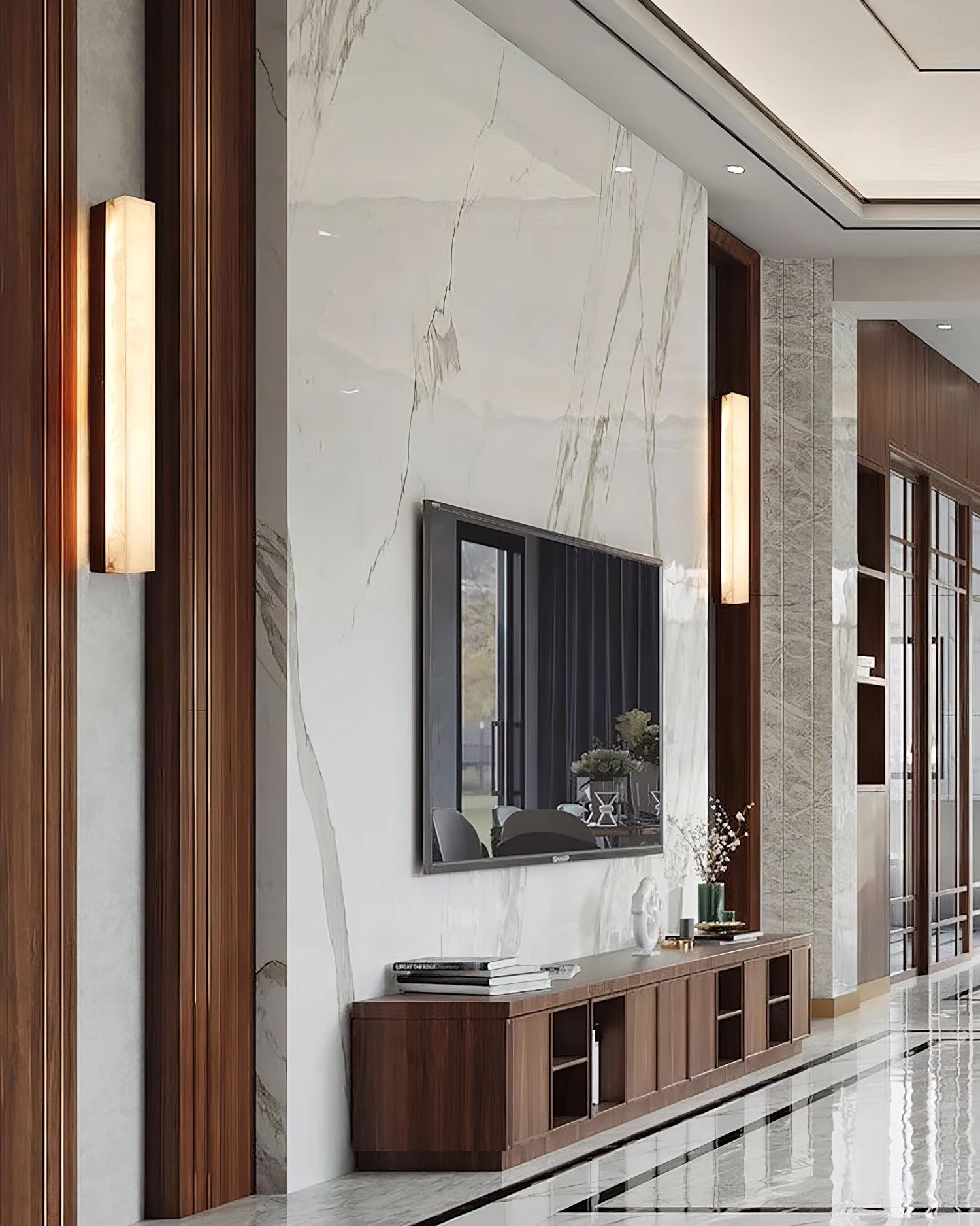 Geometric Alabaster Wall Lamp