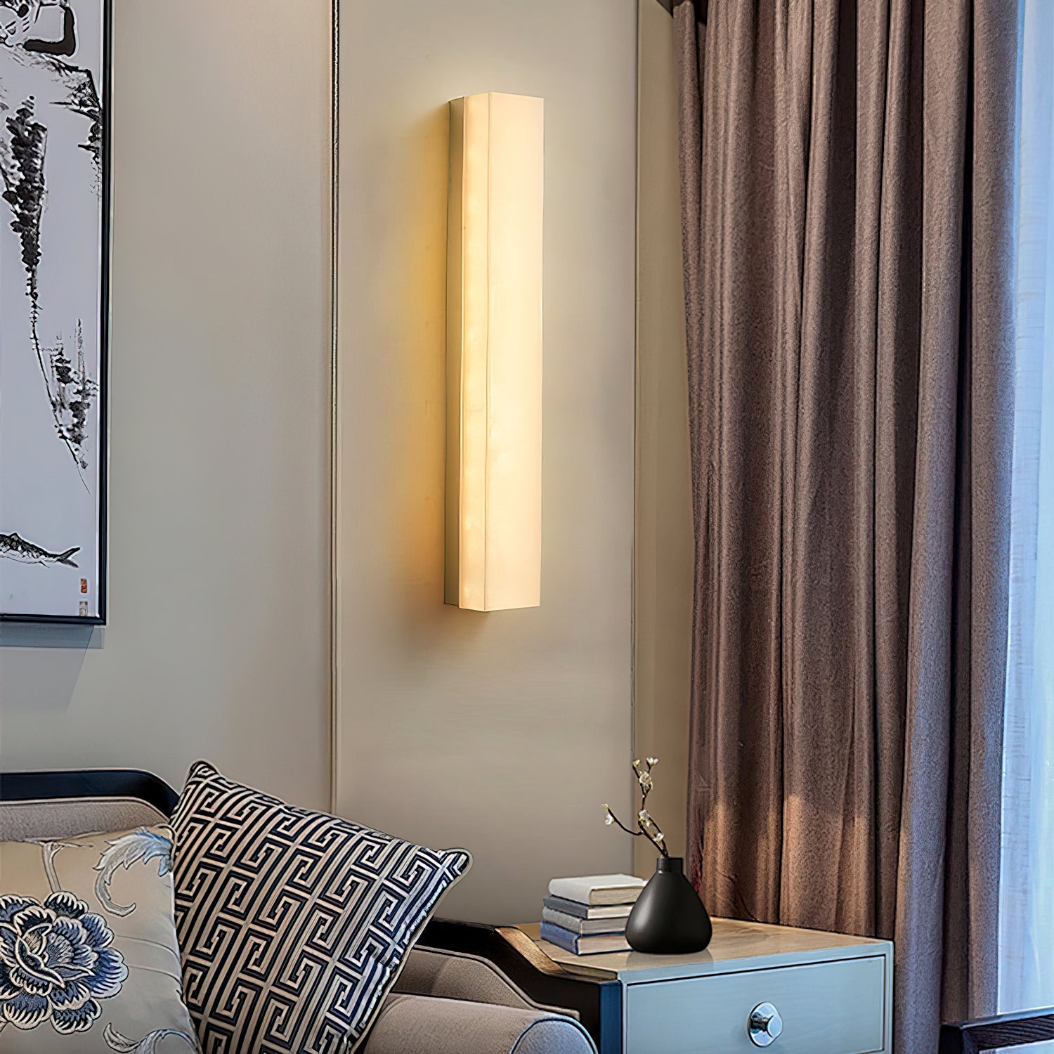Geometric Alabaster Wall Lamp
