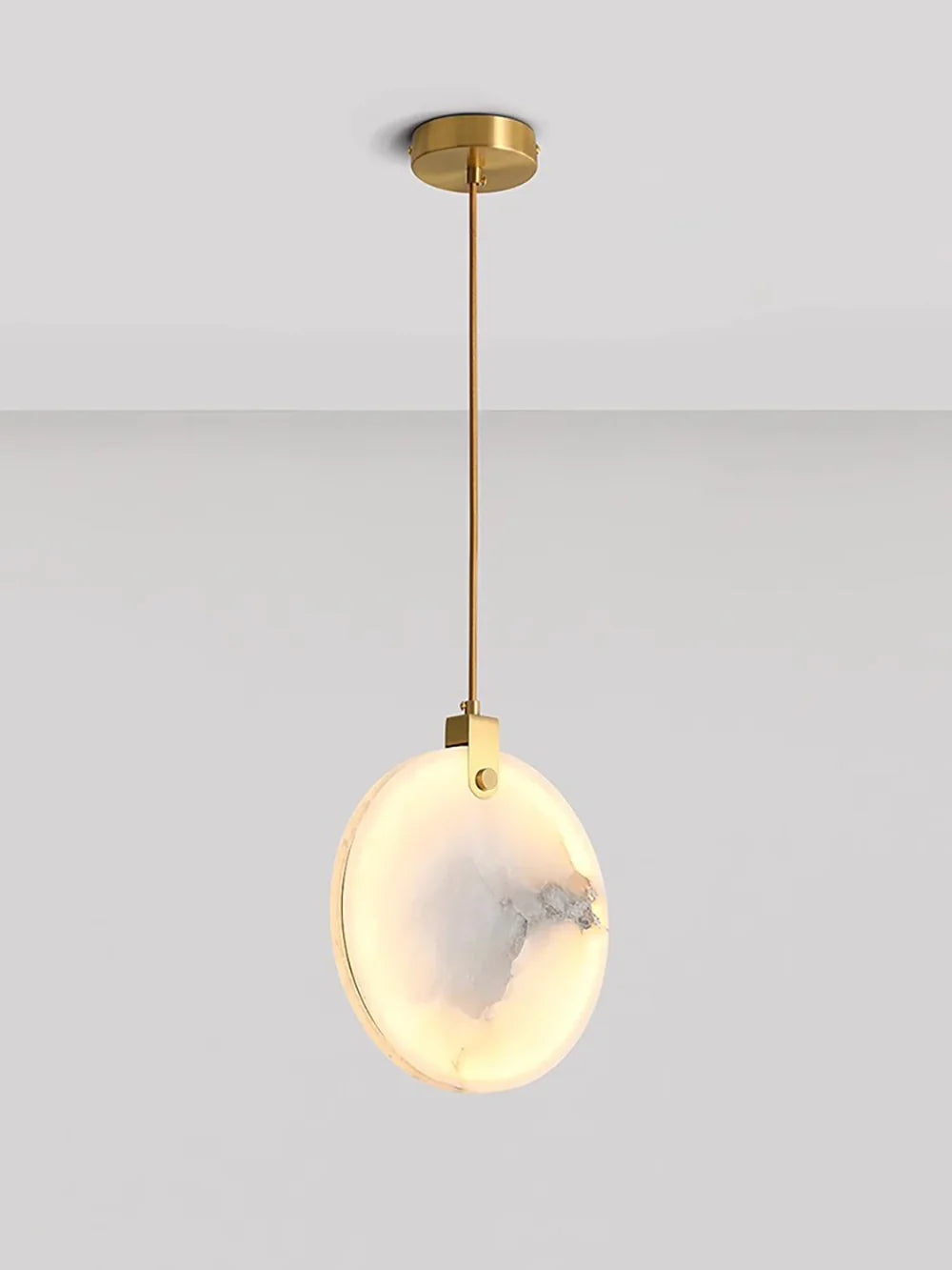 Moonshade Natural Marble Pendant Light with Adjustable Height