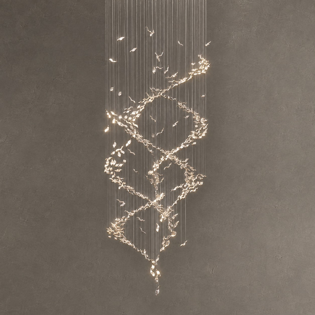 Extra Large Luxury Art Double Spiral Creative Crystal Chandelier For High-ceiling Foyer/Hallway/Entryway
