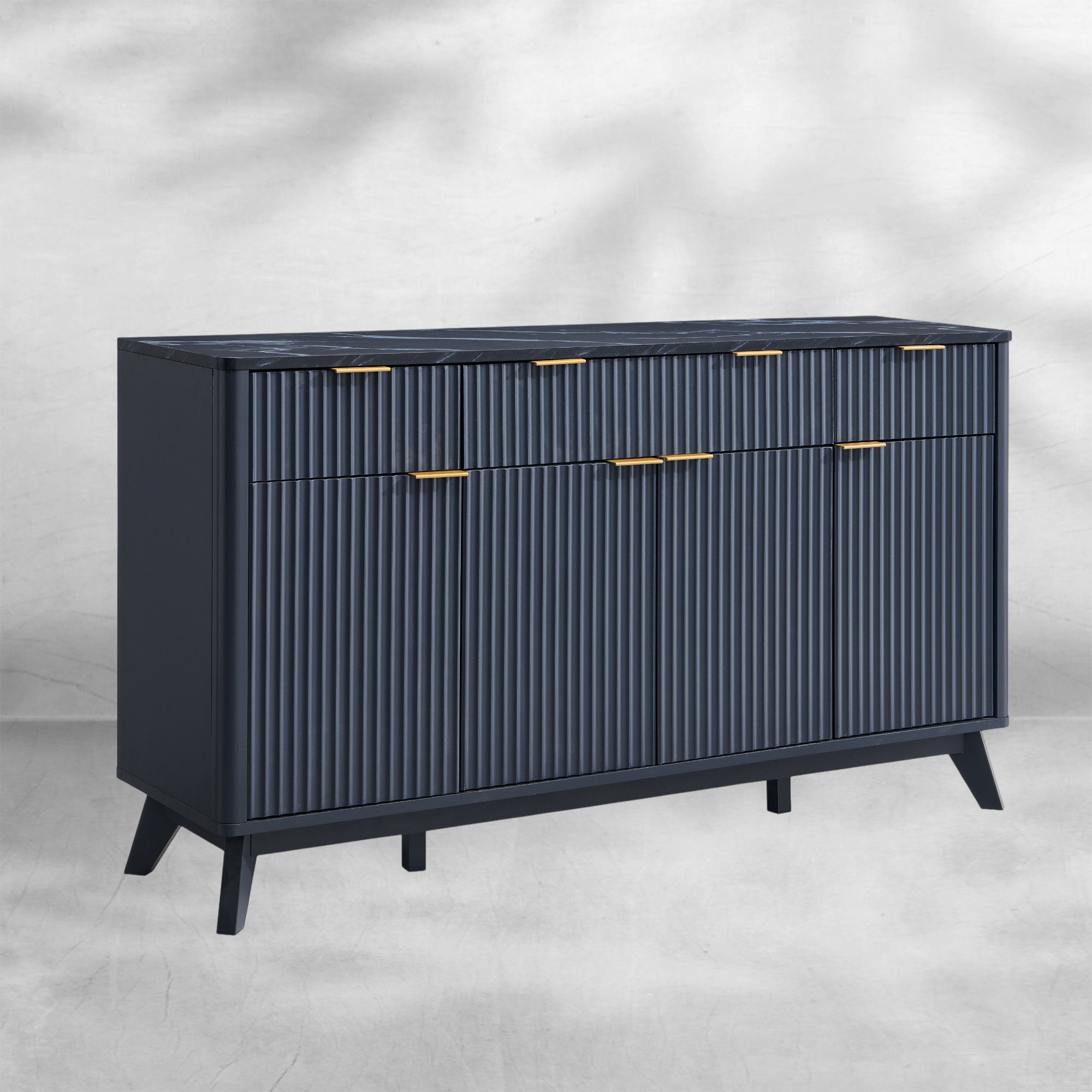 60" Fluted Buffet Sideboard Cabinet with Storage