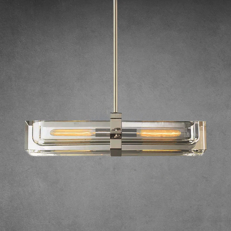 Elegant Savilen Linear Crystal Chandelier 24‑inch Lacquered Brass