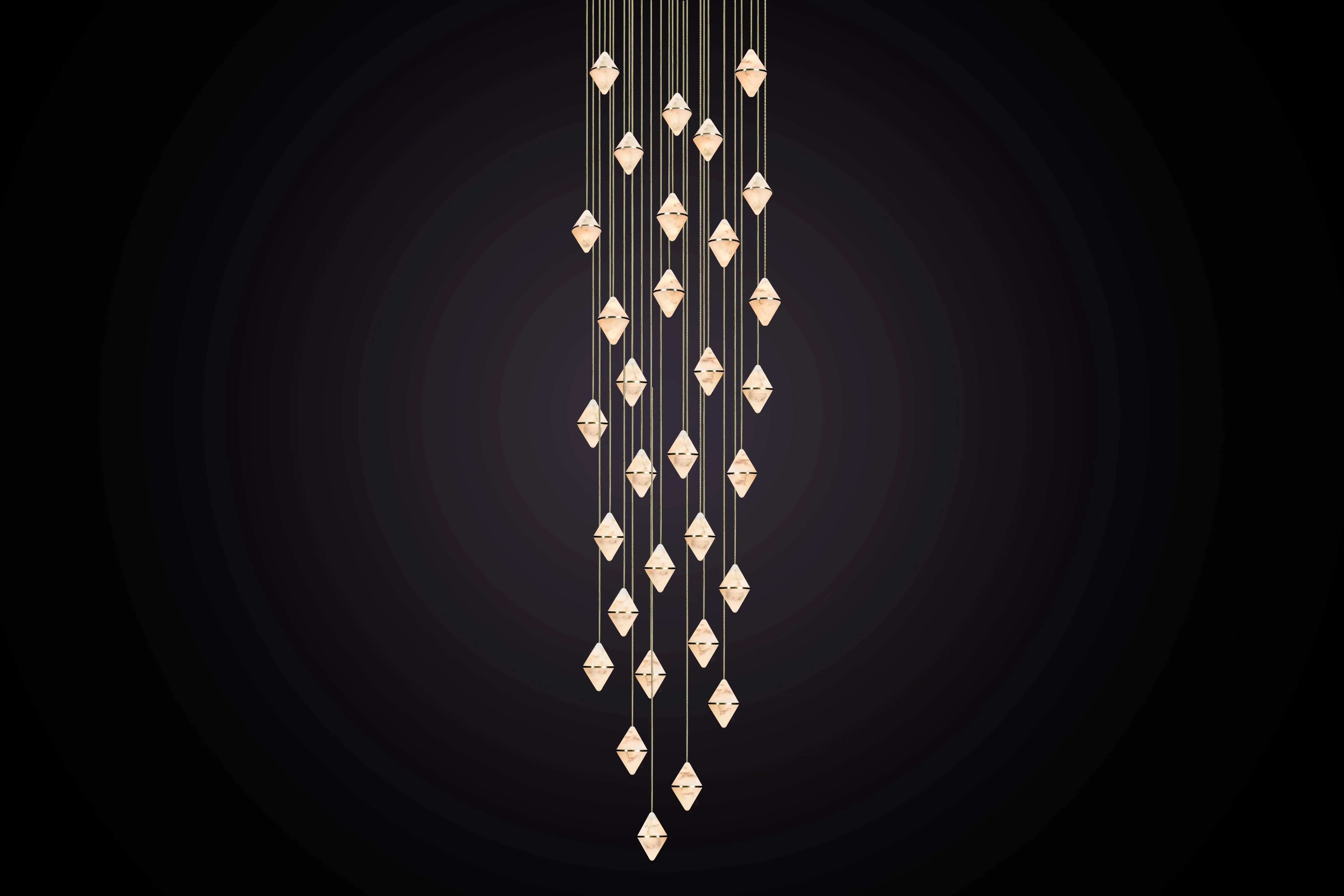 Gem Circular Cluster Alabaster Chandelier 30