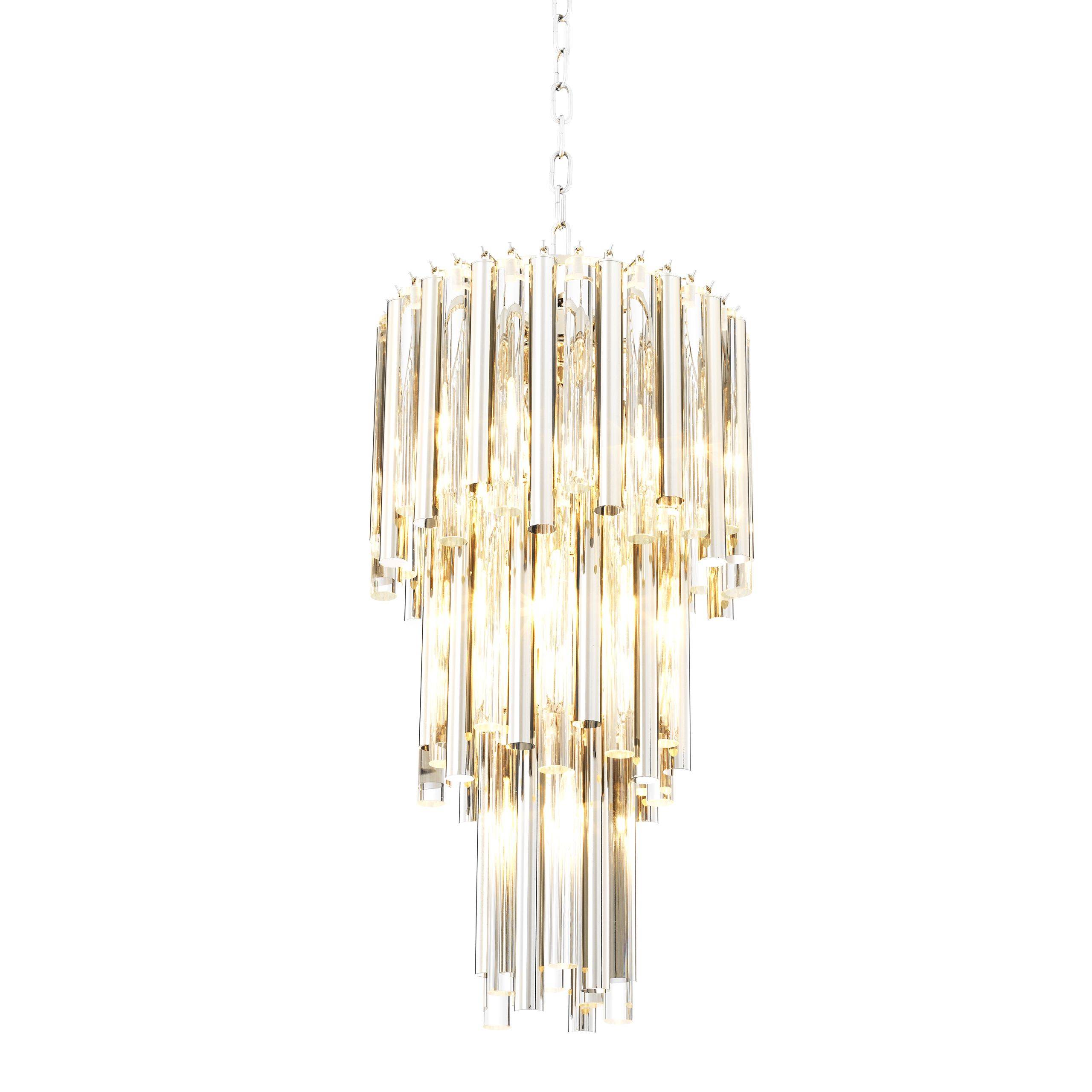 Gigi Modern Glass Chandelier S/L - Gold/Nickel