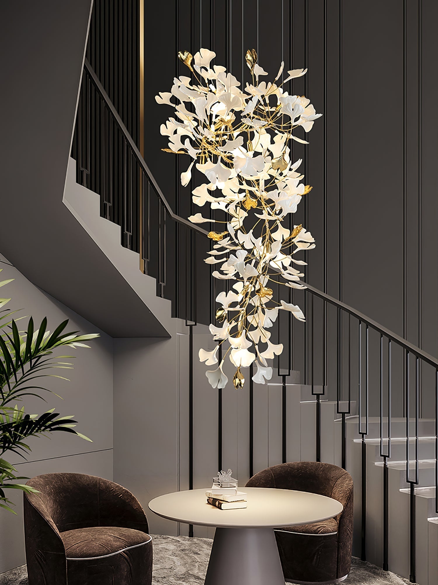 Gingko Ceramic Branch Chandelier Z