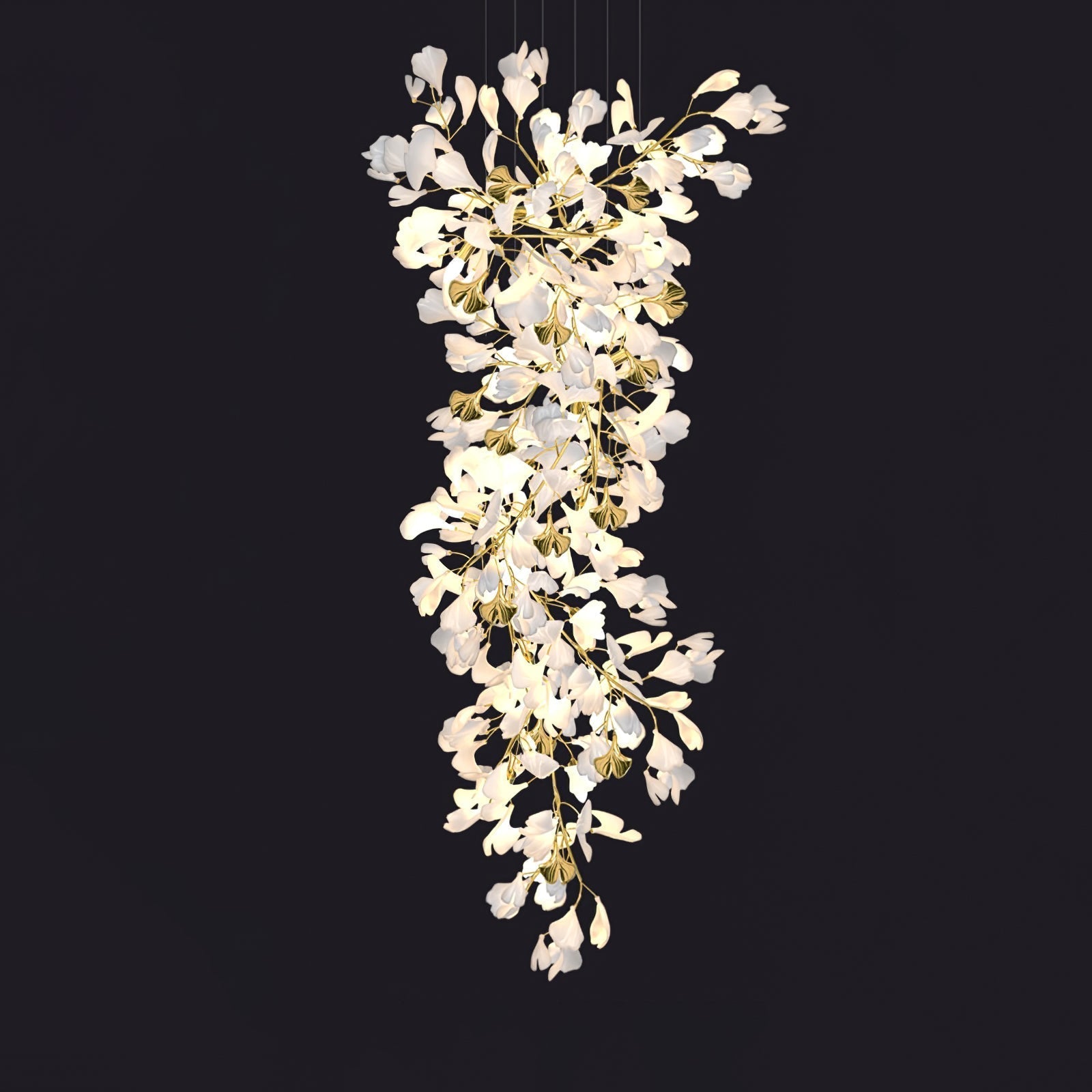Gingko Ceramic Branch Chandelier Z