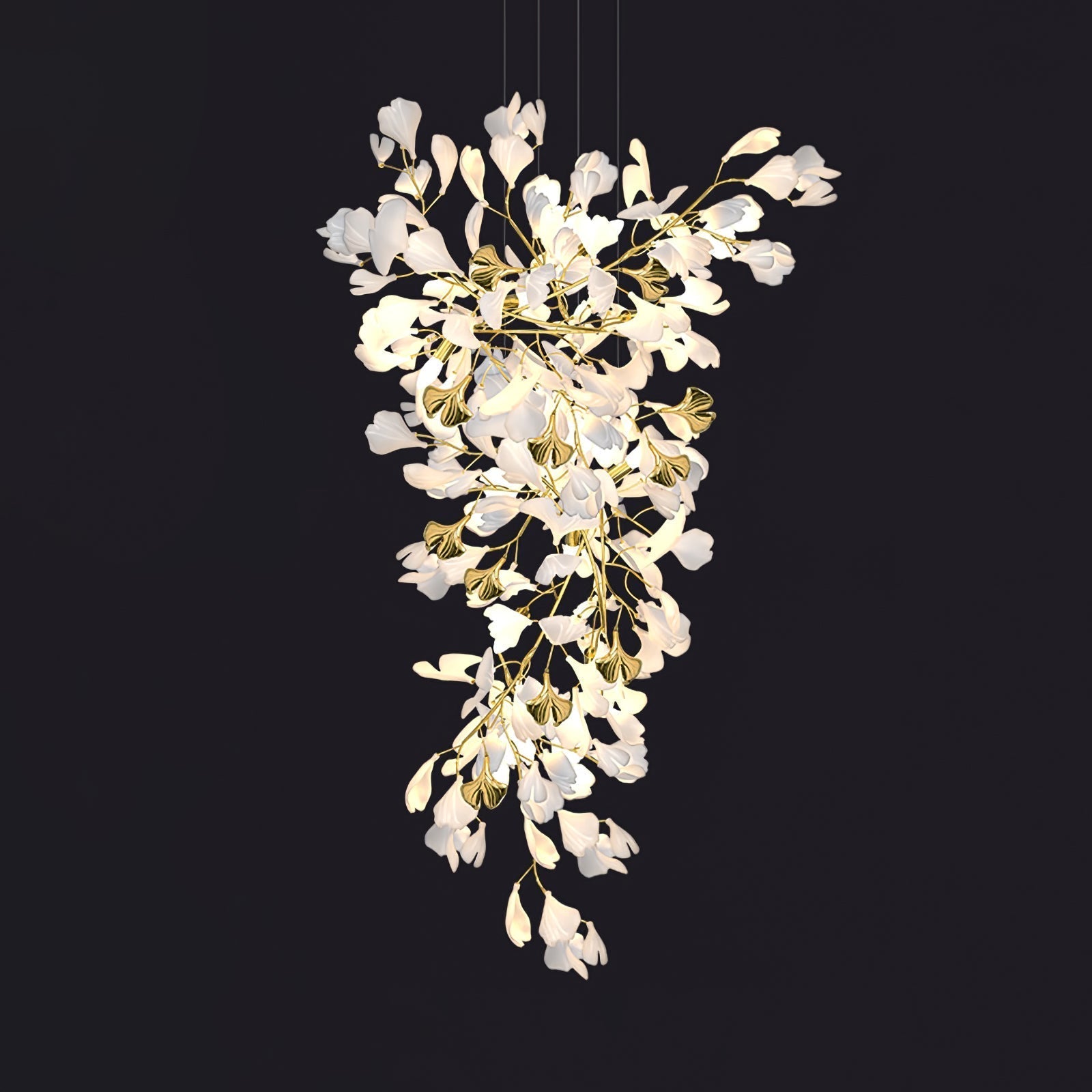 Gingko Ceramic Branch Chandelier Z