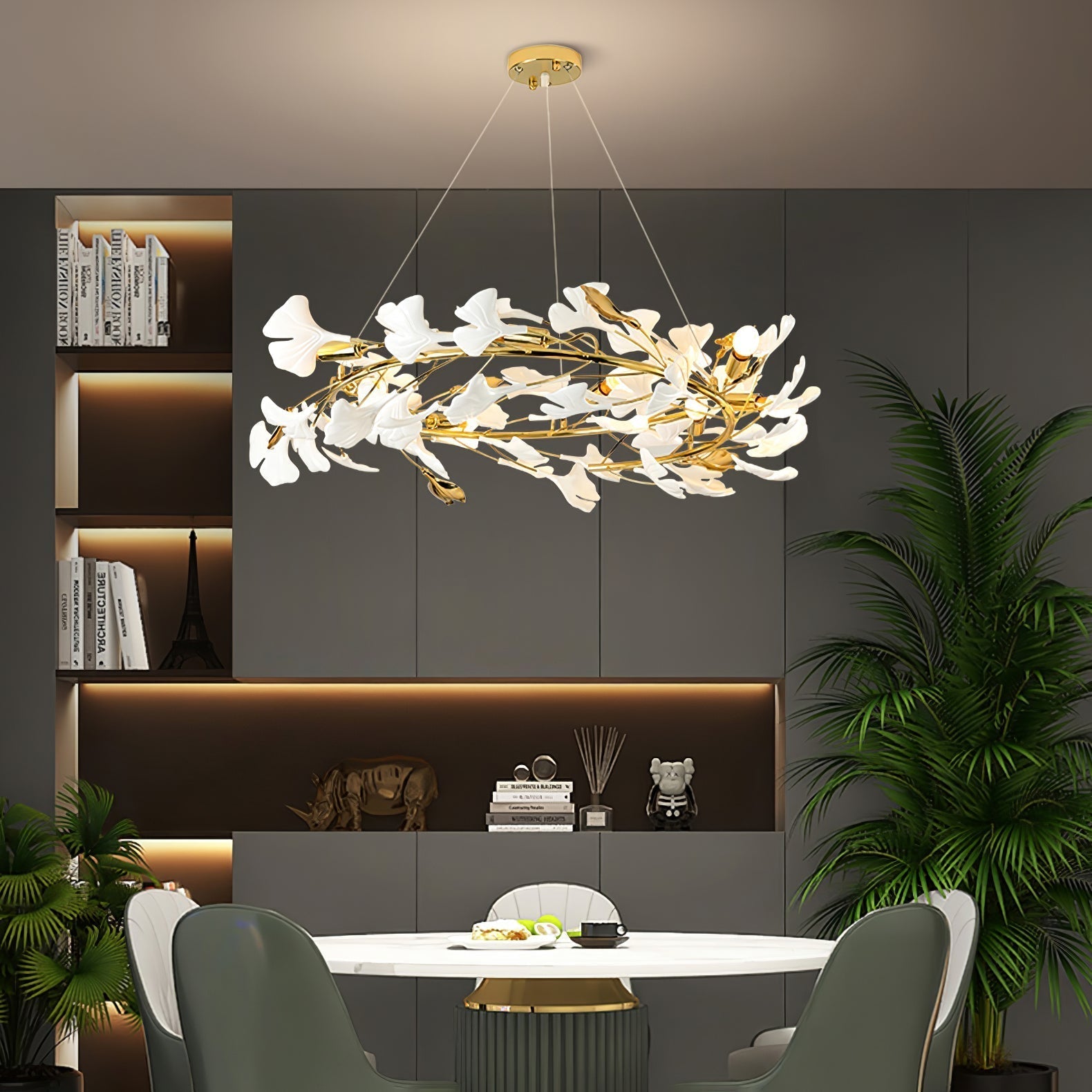 Gingko Ceramic Branch Chandelier Z