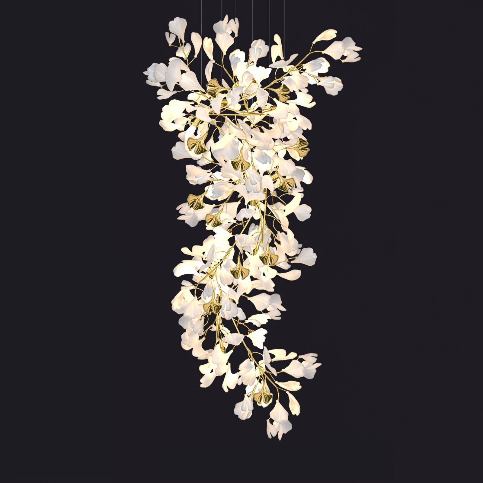 Gingko Ceramic Branch Chandelier Z