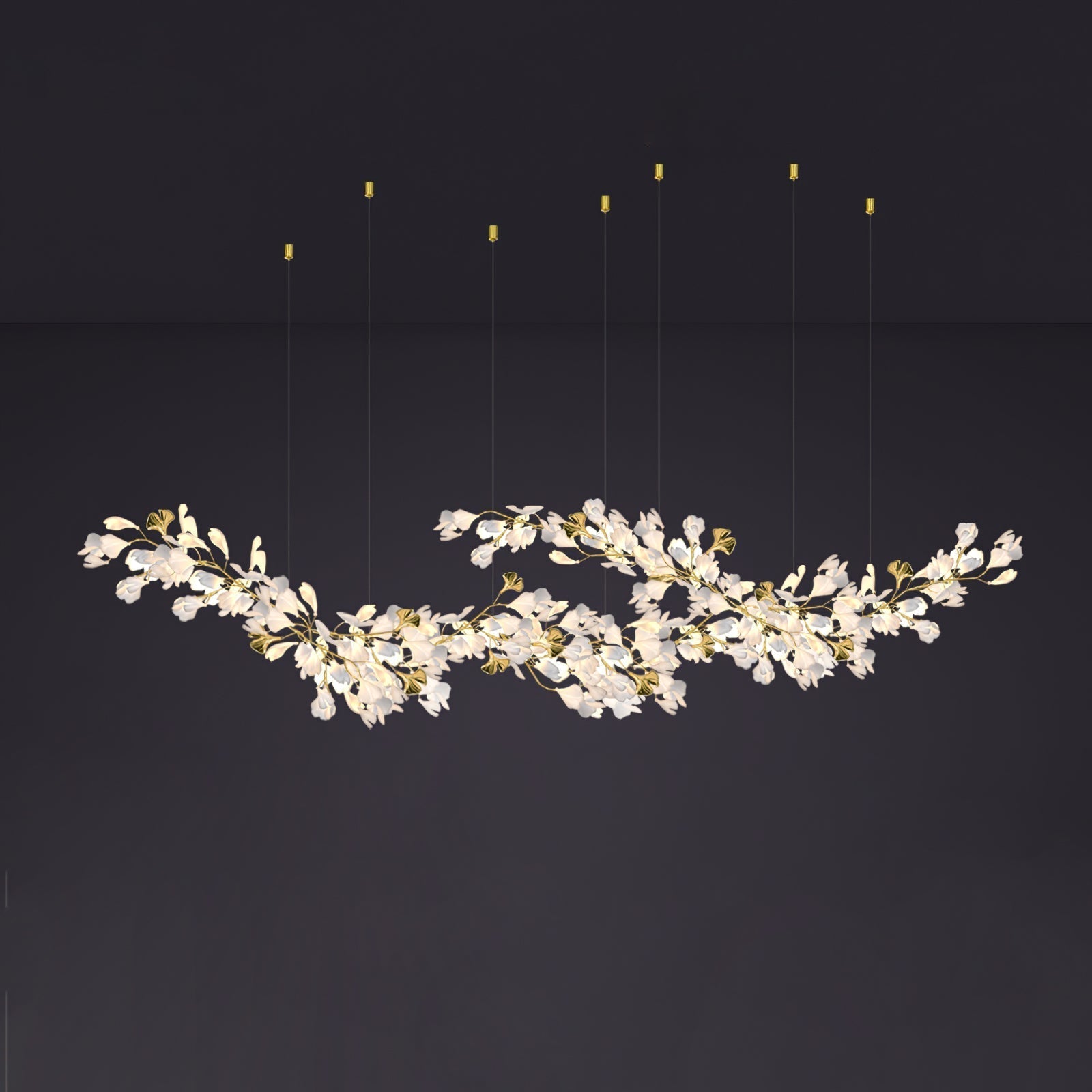 Gingko Ceramic Branch Chandelier Z