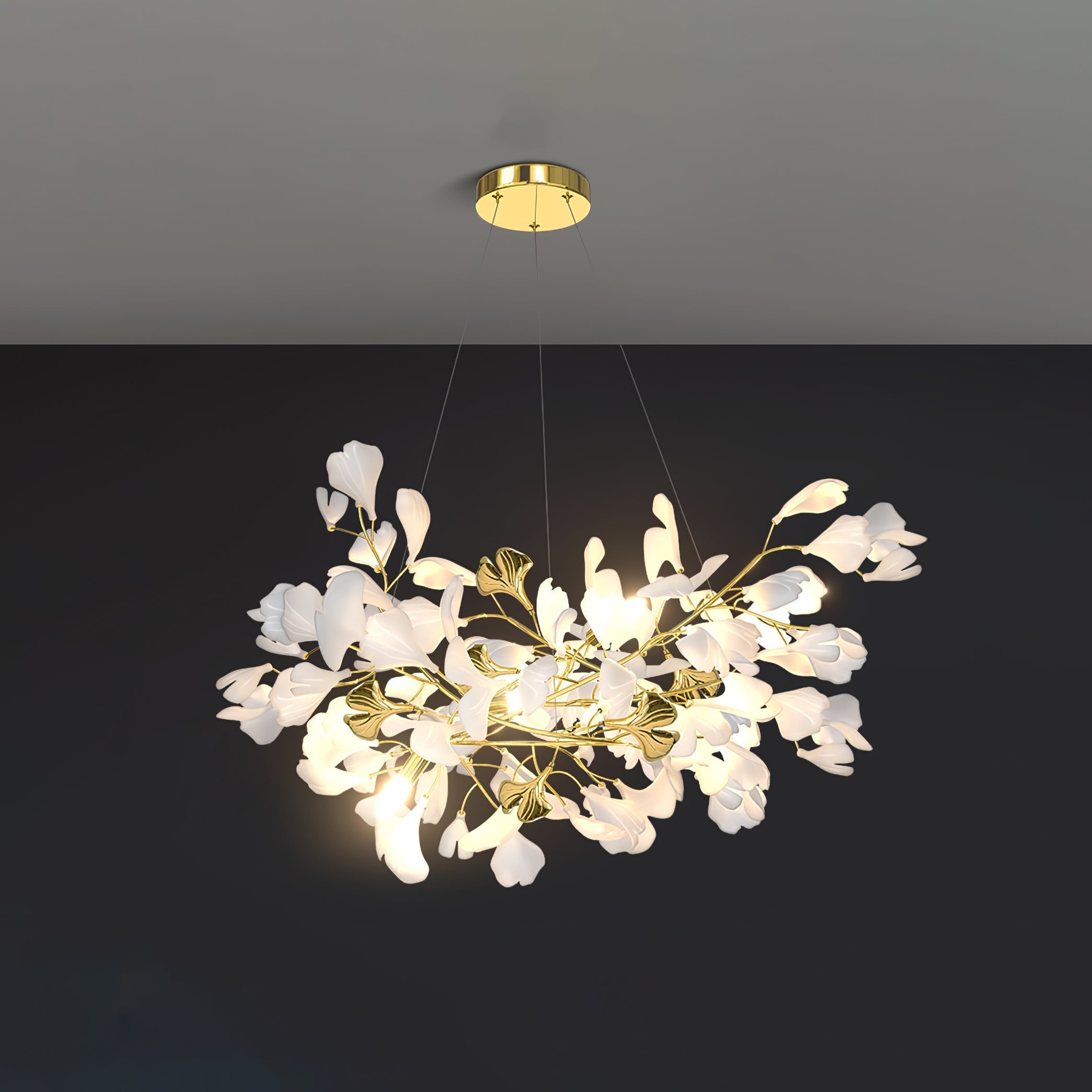 Gingko Ceramic Branch Chandelier Z