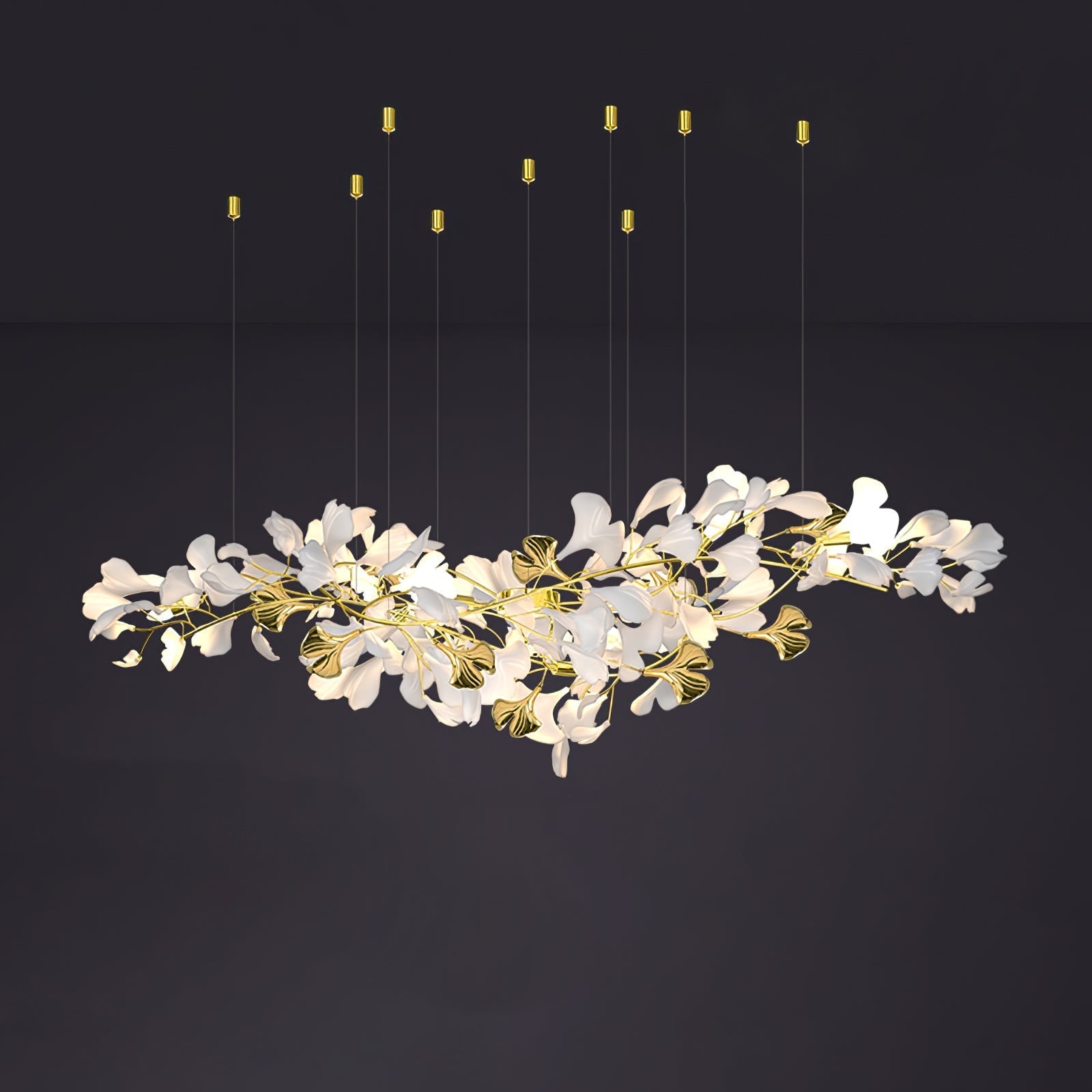 Gingko Ceramic Branch Chandelier Z