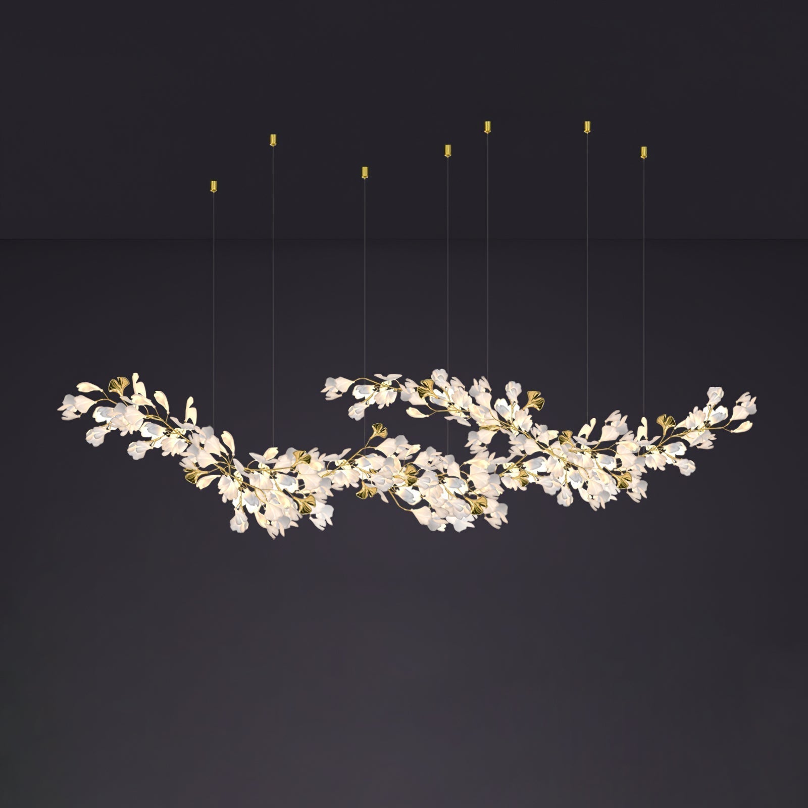 Gingko Ceramic Branch Chandelier Z