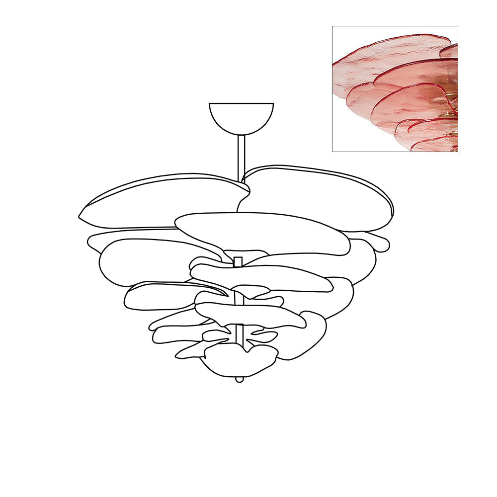 Petal Layered Murano Glass Chandelier