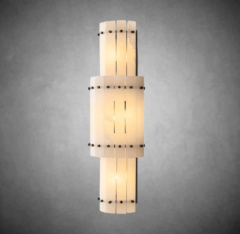Marcus Alabaster Grand Round Sconce