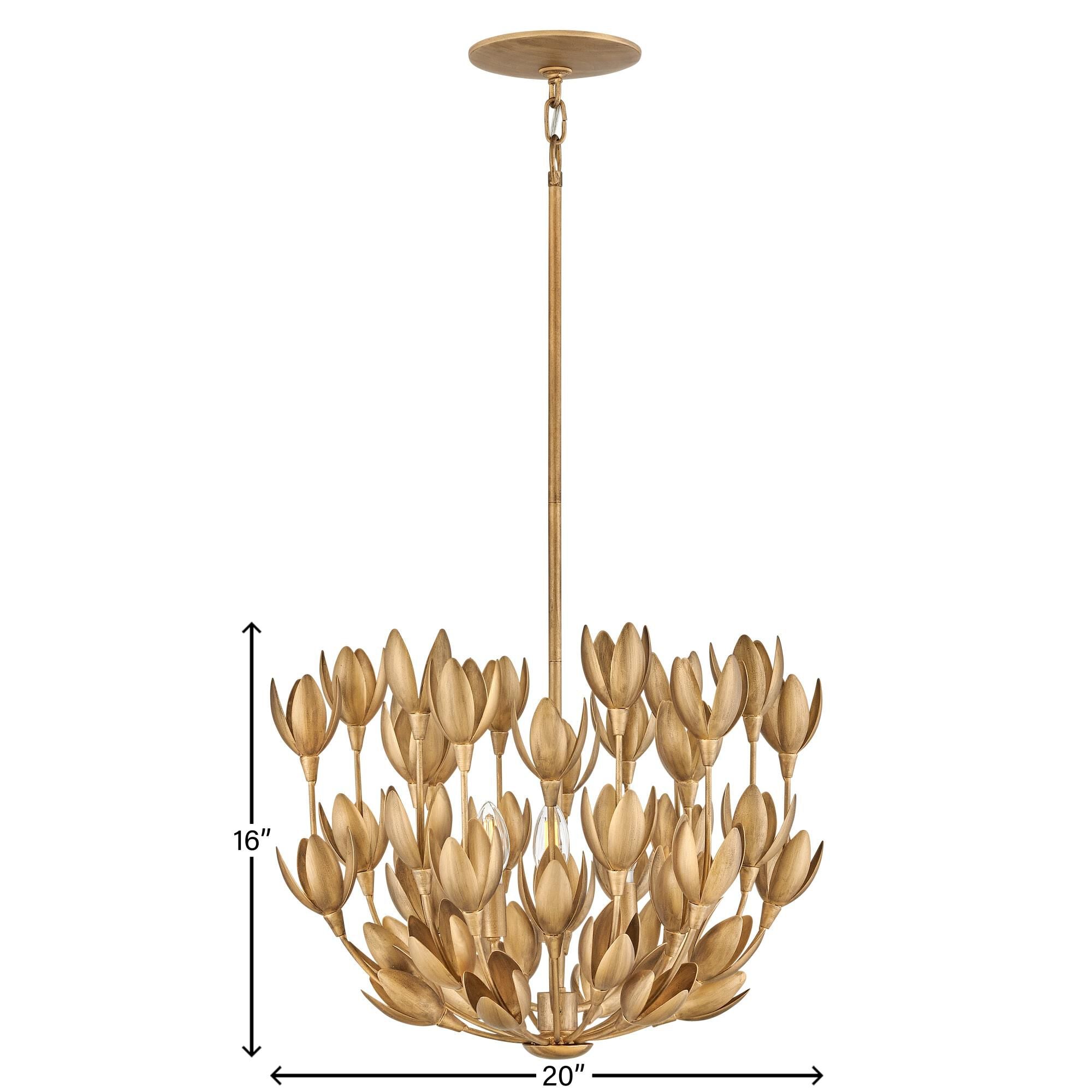 Flora 20 Inch 3-Light LED Chandelier - Delicate Floral Design