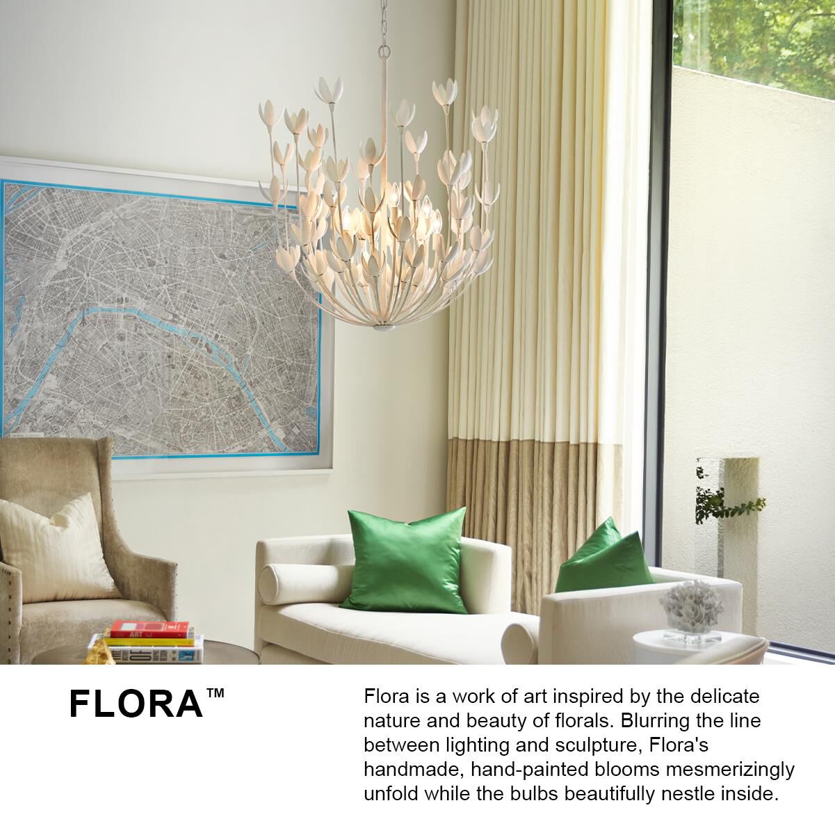 Flora 20 Inch 3-Light LED Chandelier - Delicate Floral Design