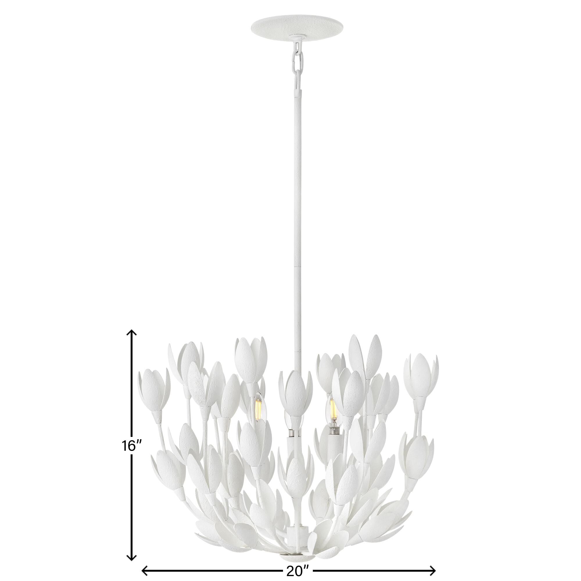 Flora 20 Inch 3-Light LED Chandelier - Delicate Floral Design
