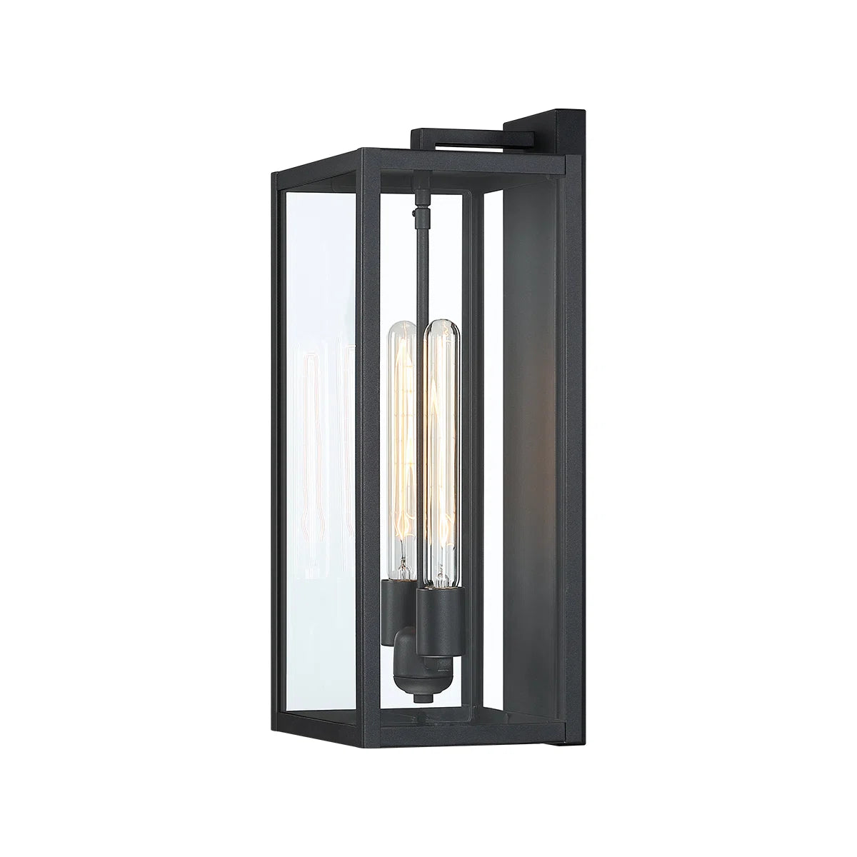 21" Gold Outdoor Wall Sconce with Glass Shade