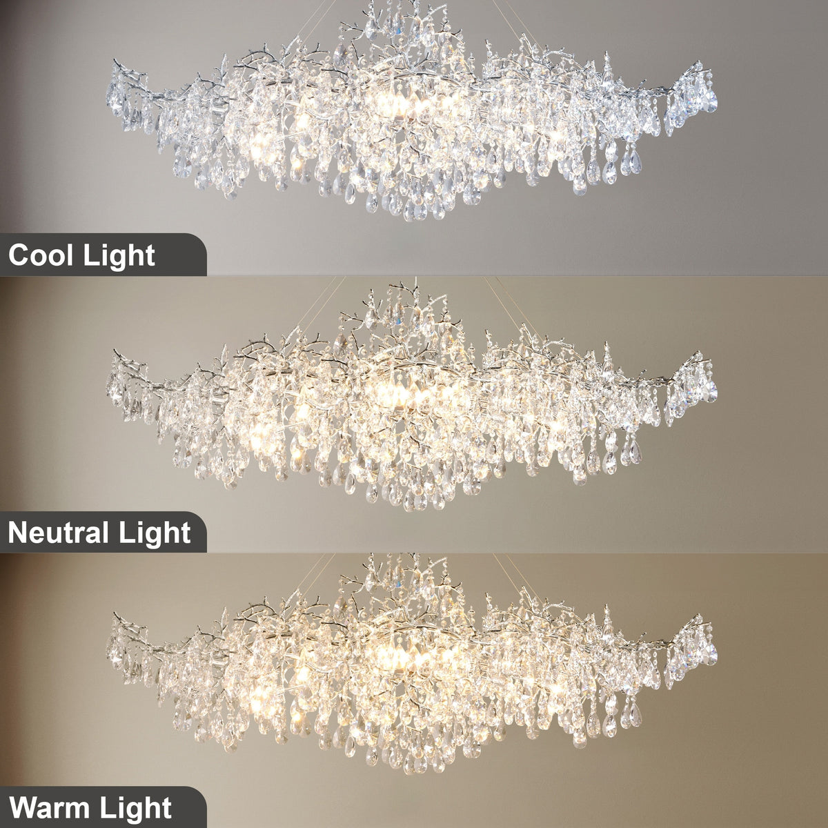 KAYLA 47.2" 14-Lights Gold Luxury Crystal Linear Chandelier