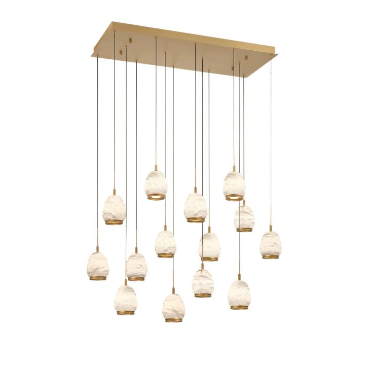 Leemy Linear LED Chandelier – 5/8/14 Light Alabaster Ovals