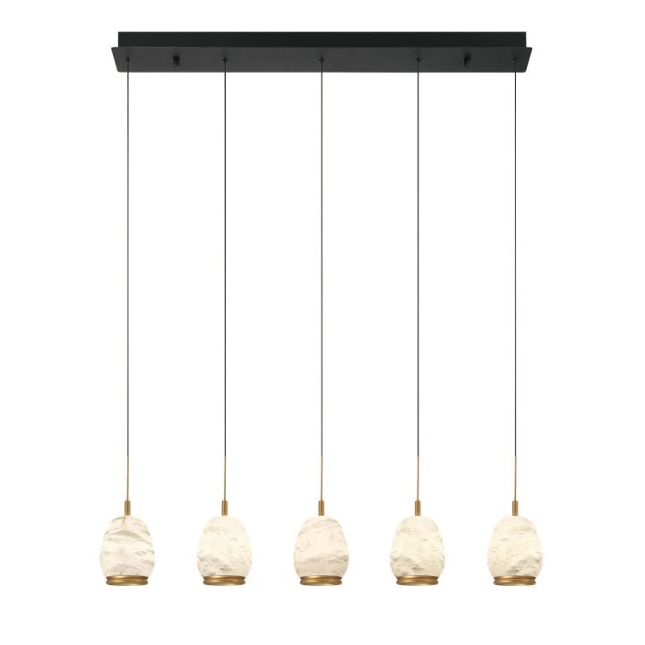Leemy Linear LED Chandelier – 5/8/14 Light Alabaster Ovals