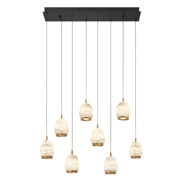 Leemy Linear LED Chandelier – 5/8/14 Light Alabaster Ovals