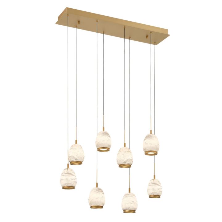 Leemy Linear LED Chandelier – 5/8/14 Light Alabaster Ovals