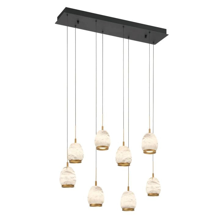 Leemy Linear LED Chandelier – 5/8/14 Light Alabaster Ovals