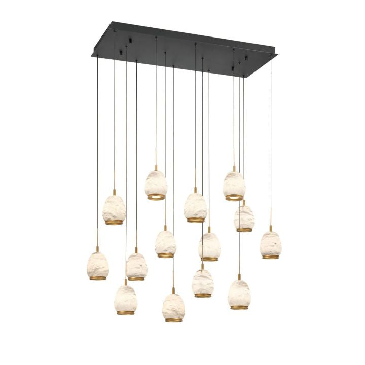 Leemy Linear LED Chandelier – 5/8/14 Light Alabaster Ovals