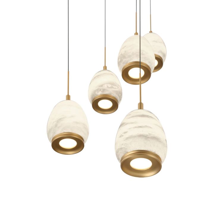 Leemy Round LED Chandelier, Antique Brass Finish, 9‑31 Lights