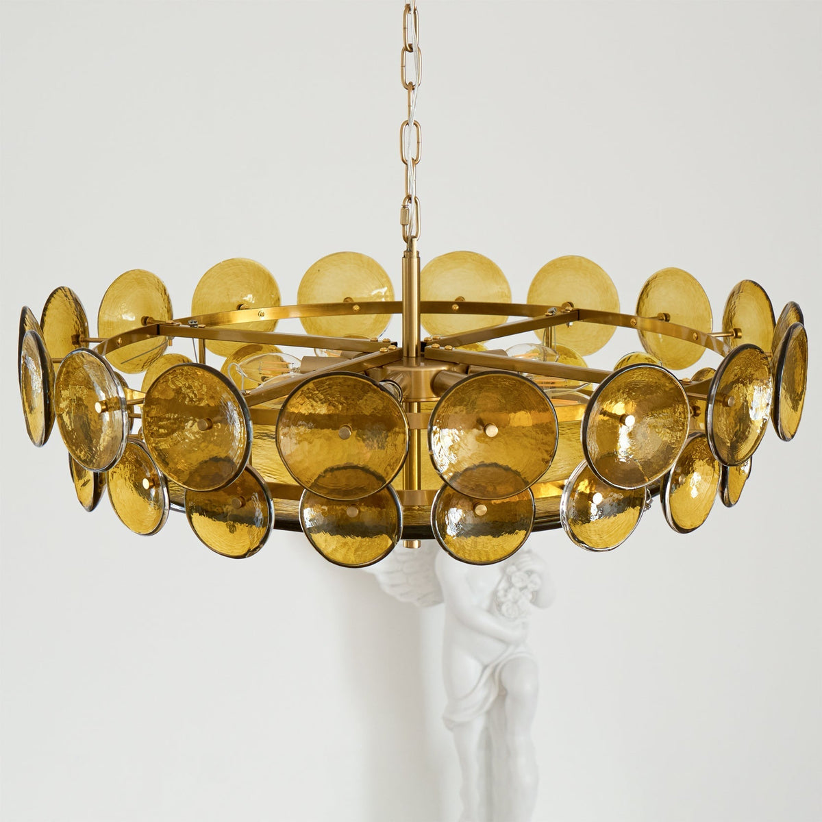 Solaris Amber Glass Disc Chandelier