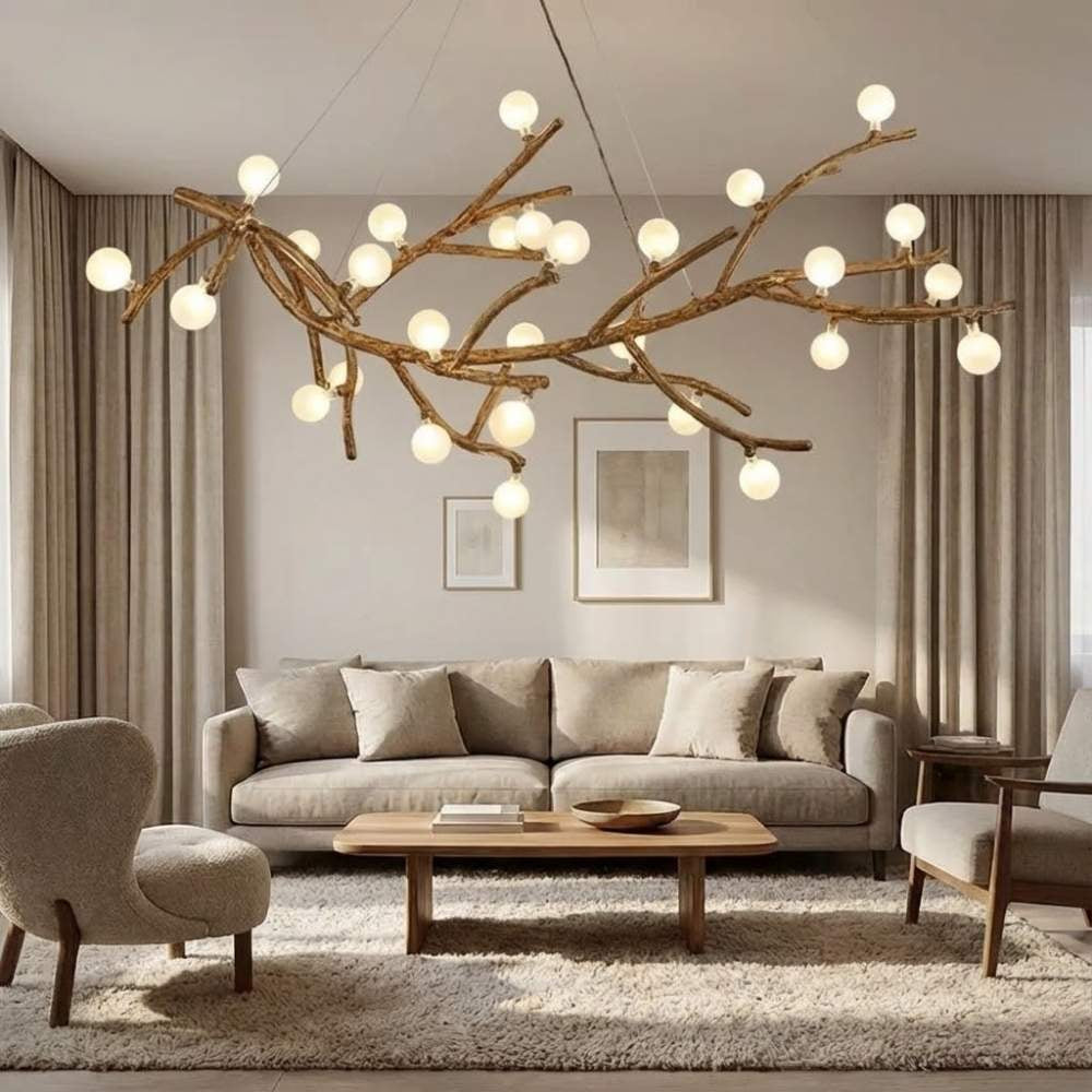Demolion Branch Glass Globe Chandelier