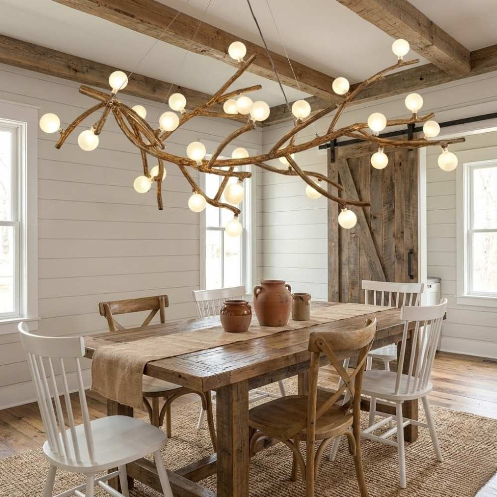 Demolion Branch Glass Globe Chandelier