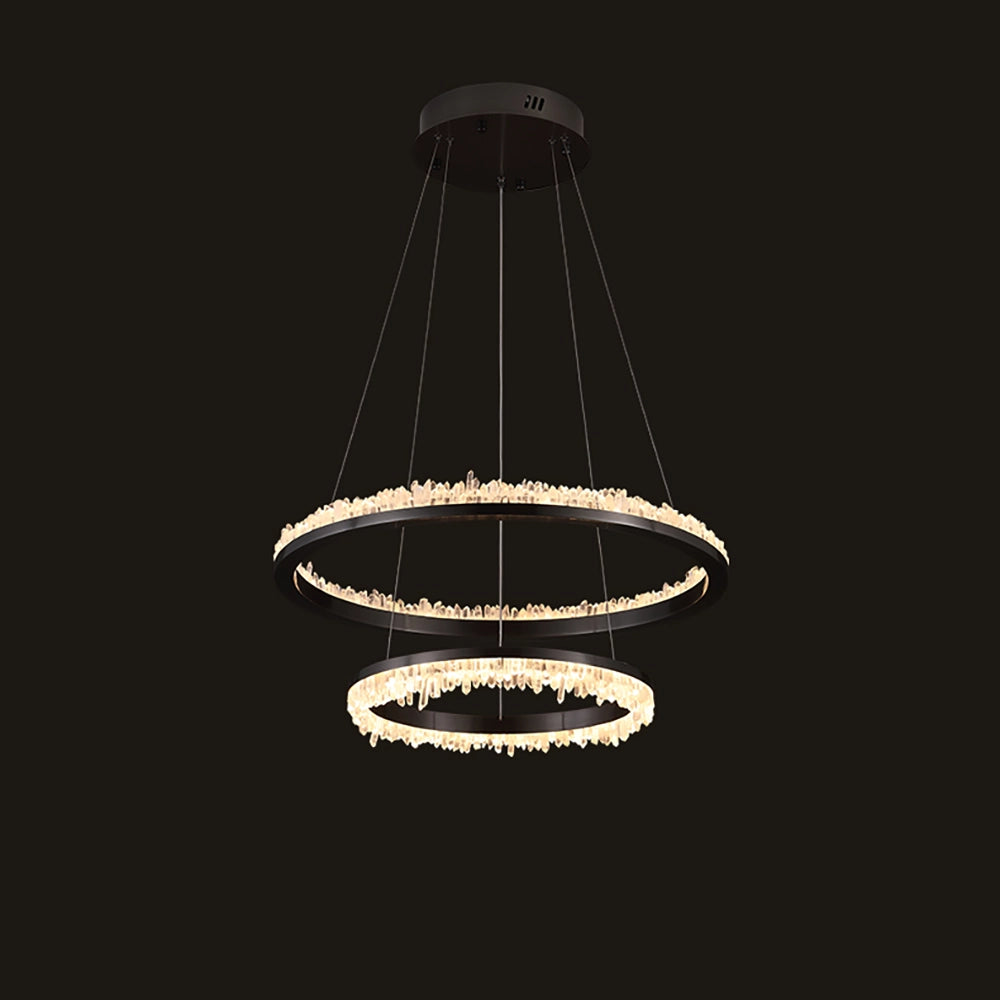 Minimalistic Crystal Quartz LED Chandelier