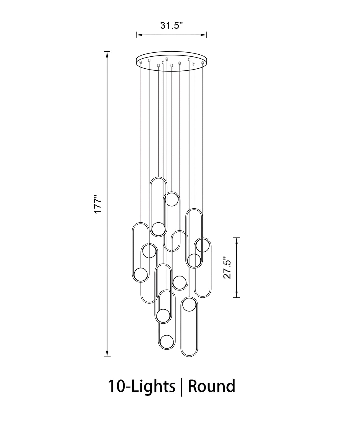 Mila Multi-Light Staircase Chandelier