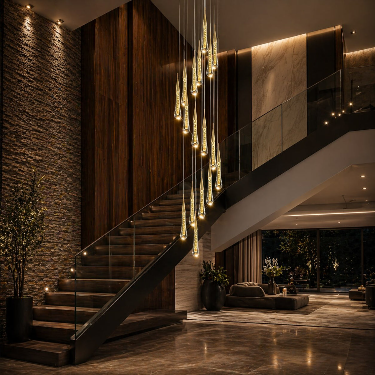 Modern Gold Chandelier Pendant Light Hanging Aluminum LED Fixture for Dining Room Illumination 1