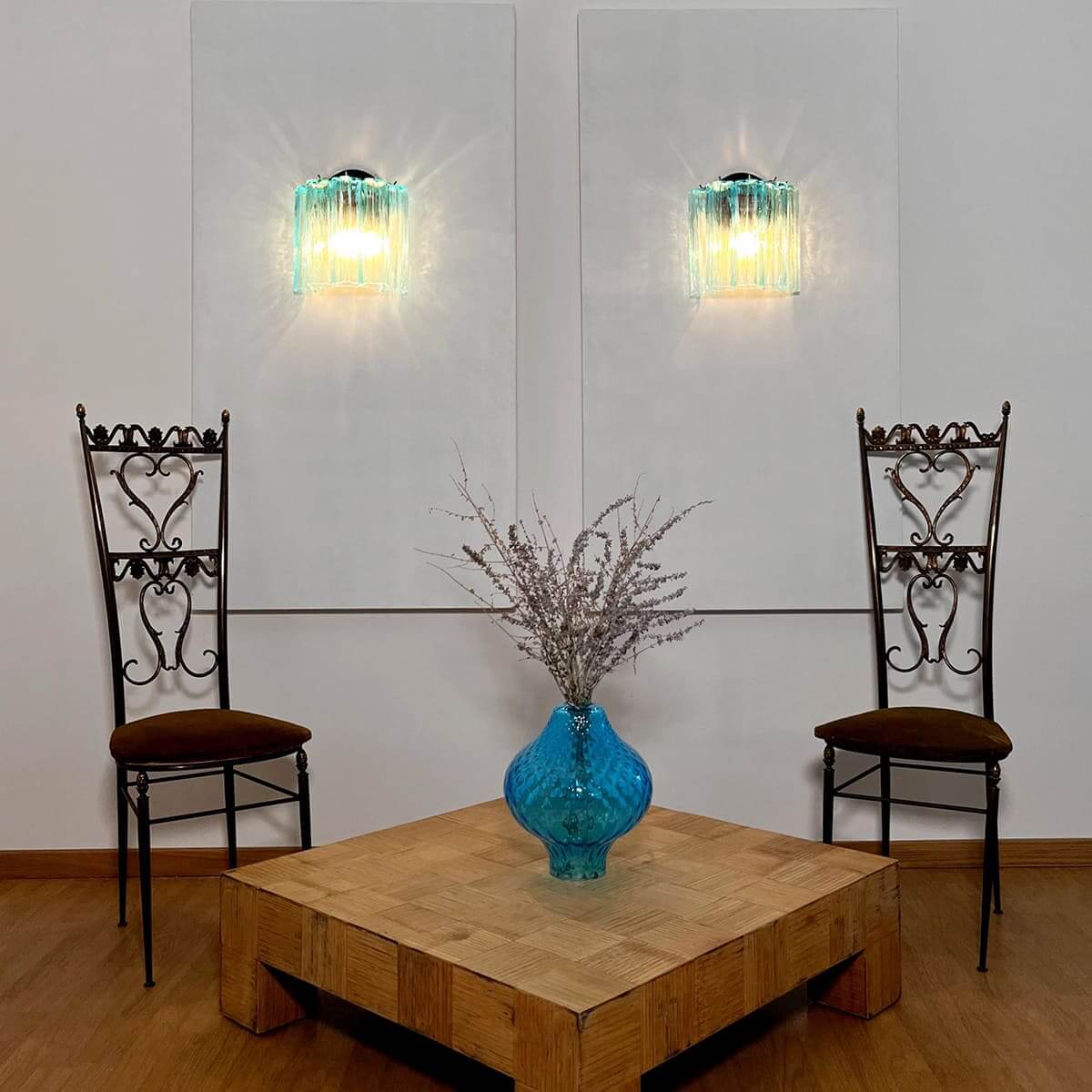 Wall Sconce Murano-Style Fluted Glass