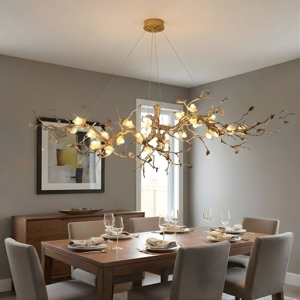 Mona Copper Branch Glass Flower Chandelier