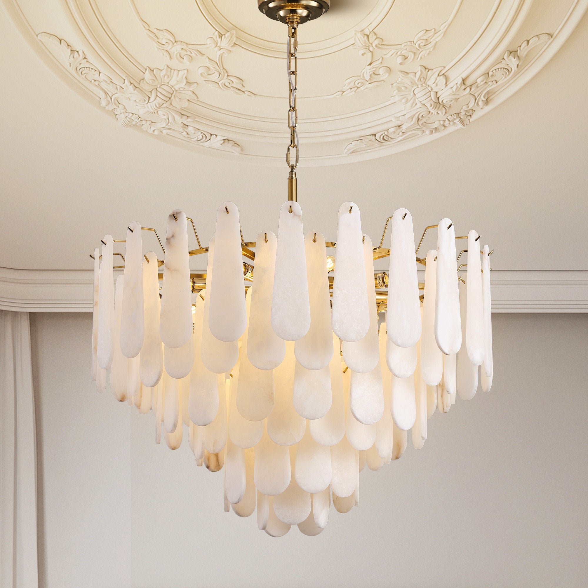 Wildon Home® Villi Rectangle Globe Kitchen Island Alabaster Chandelier
