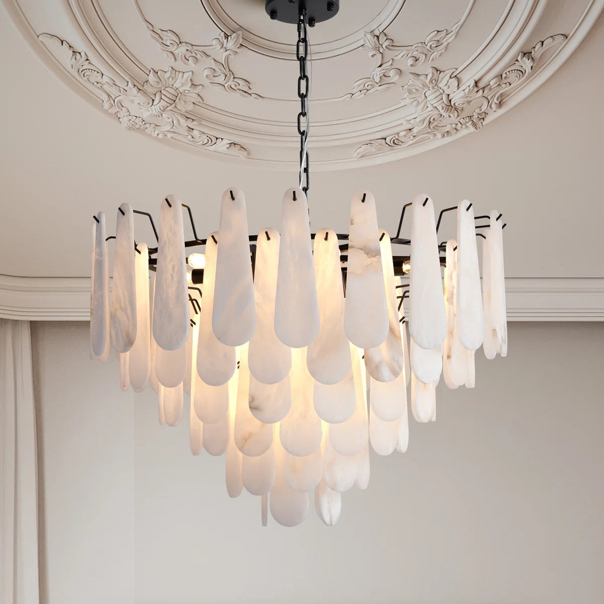 Wildon Home Villi Rectangle Globe Kitchen Island Alabaster Chandelier